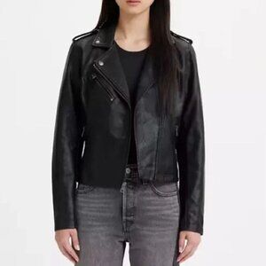Levi’s Black Vegan Leather Moto Jacket 1X